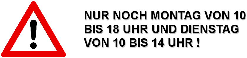 Nur noch Montag und Dienstag. Dann ist Schluss!